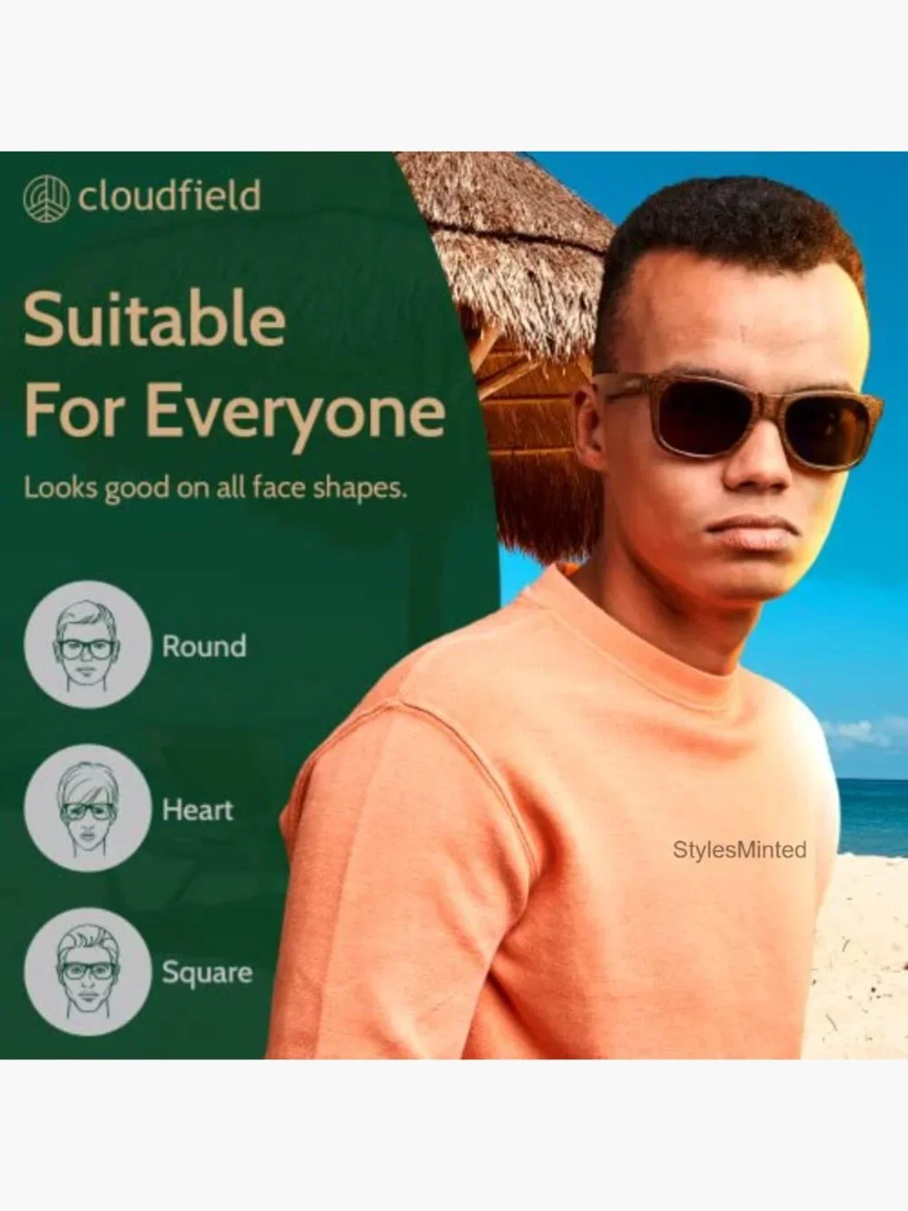 Wood Frame Polarized Sunglasses Unisex 9-Layer UV Protection